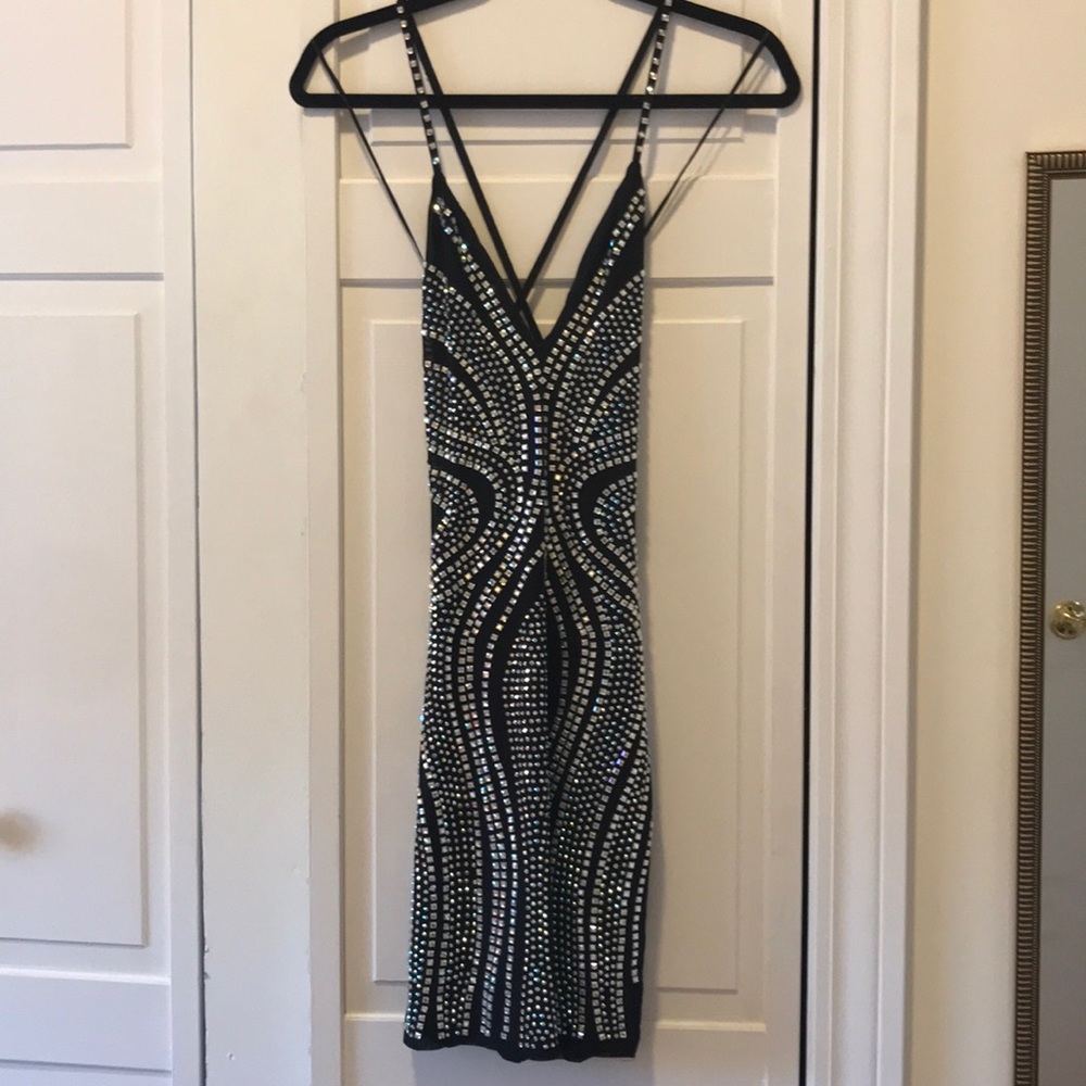 Akira Bedazzled Mini Dress